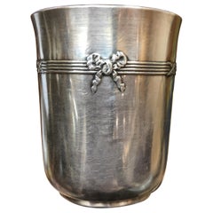 20th Century French Silver Small Cup with a Ribbon by Christofle