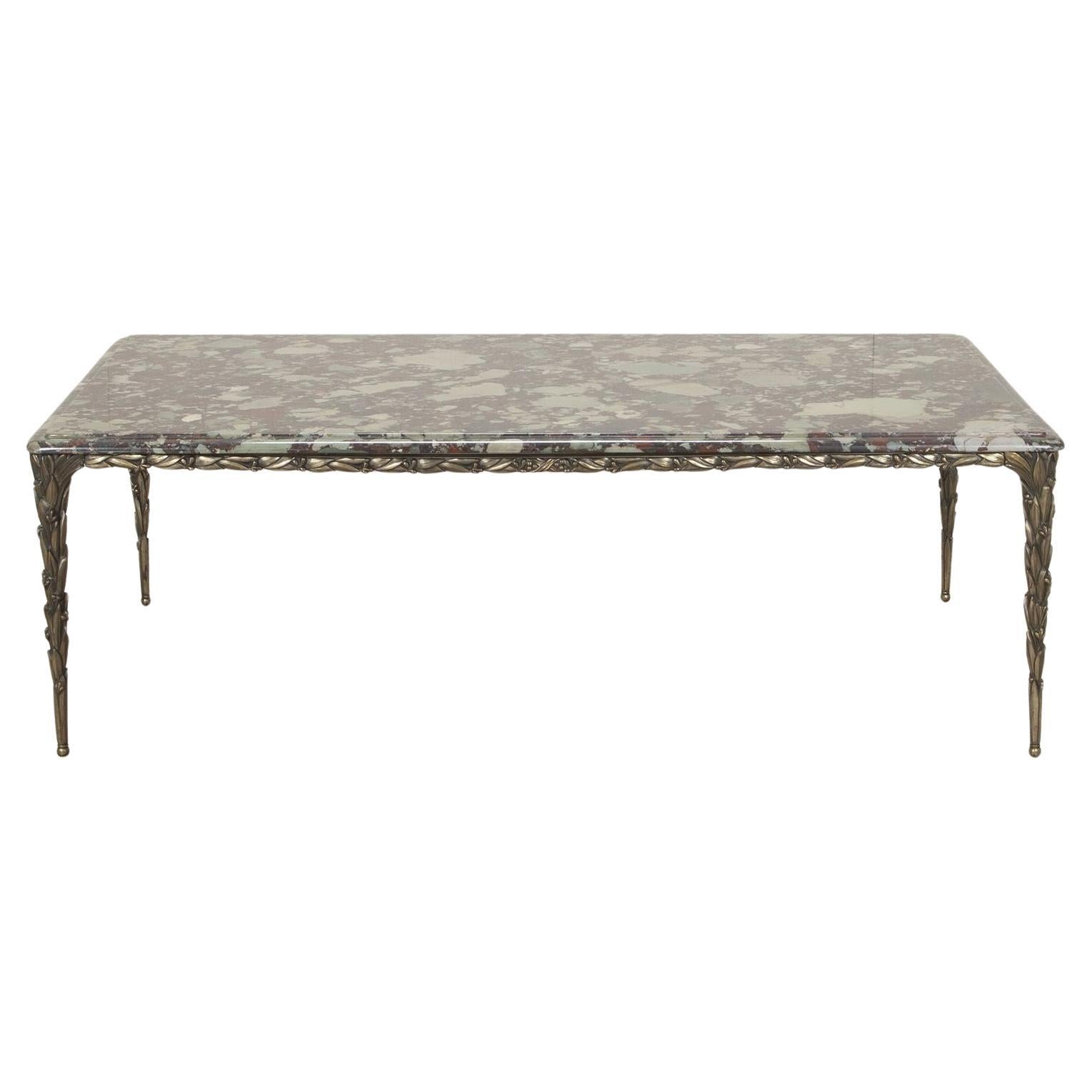 20th Century French Silvered Bronze Table by Maison Bagues For Sale