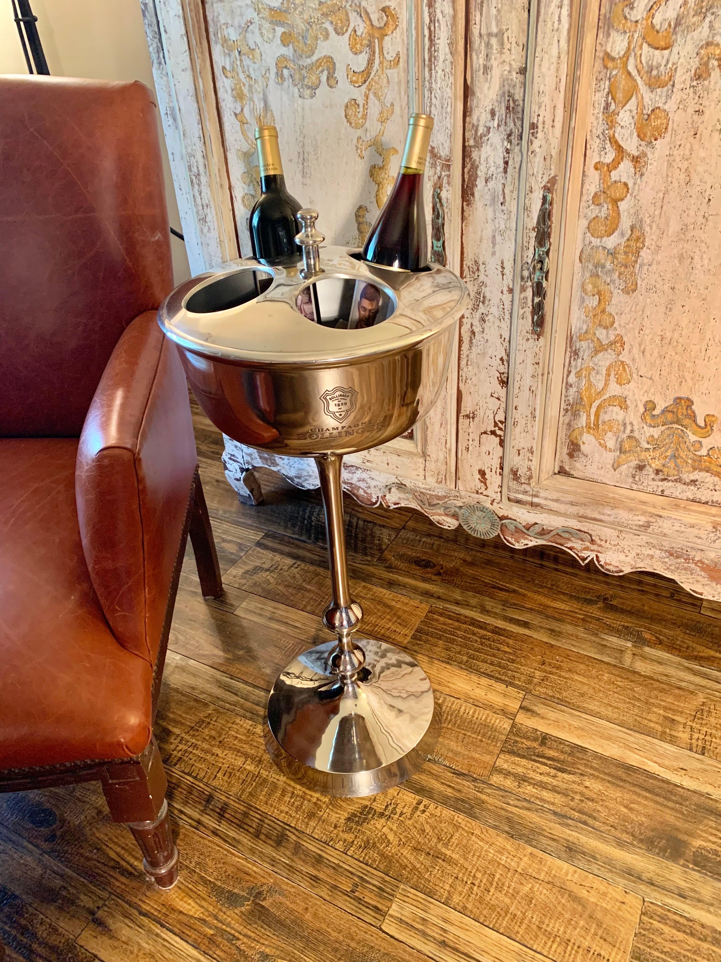 20th Century French Silverplate Bollinger Champagne Chiller Stand 9