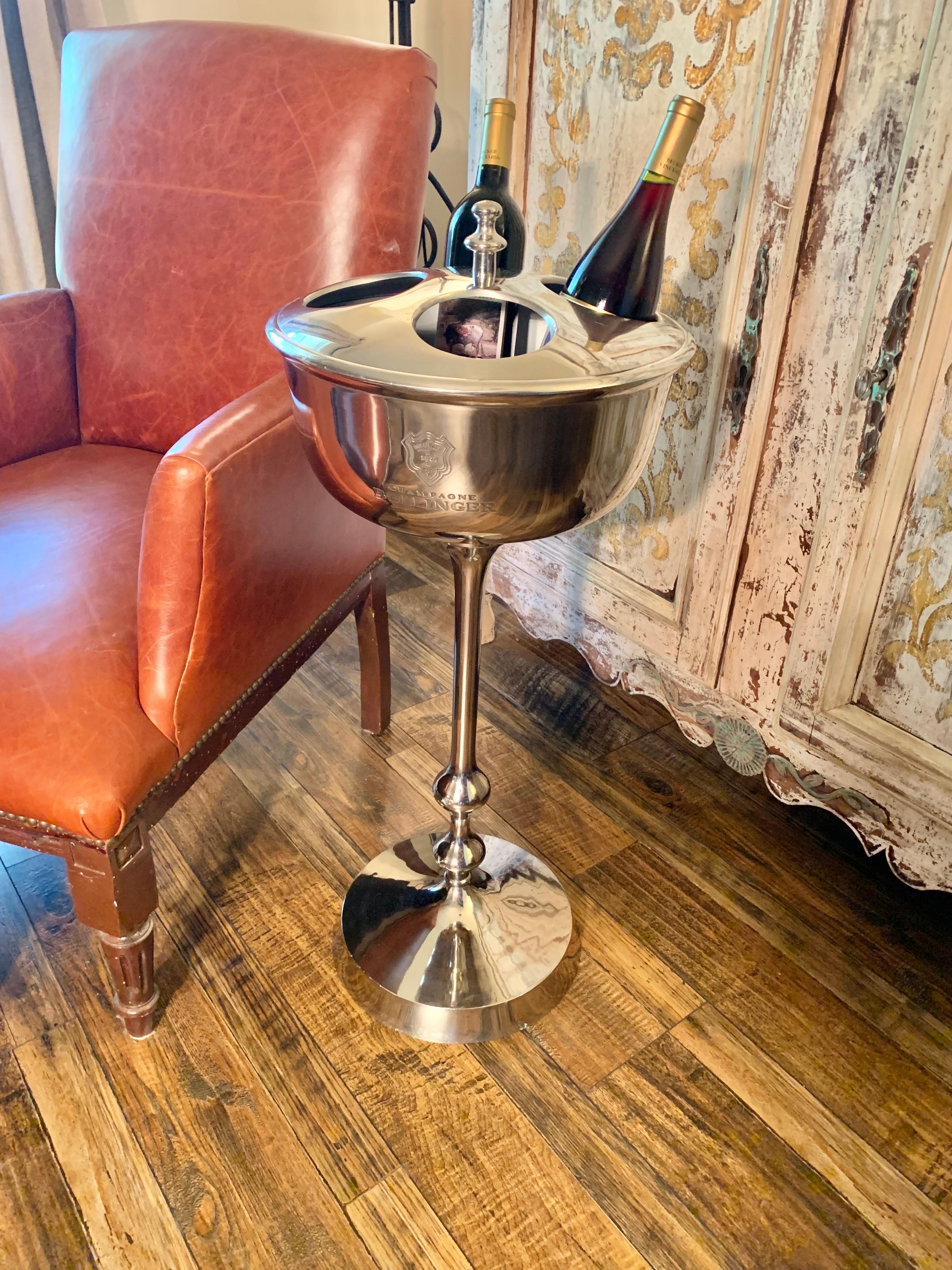 20th Century French Silverplate Bollinger Champagne Chiller Stand 11