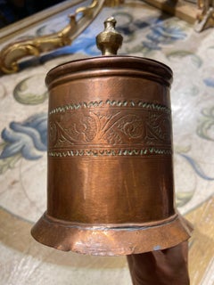 20th Century French Small Copper Etched Box with Brass Pin on the Top