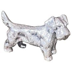 20th Century French Small Silver Figure of a Dachshund Dog