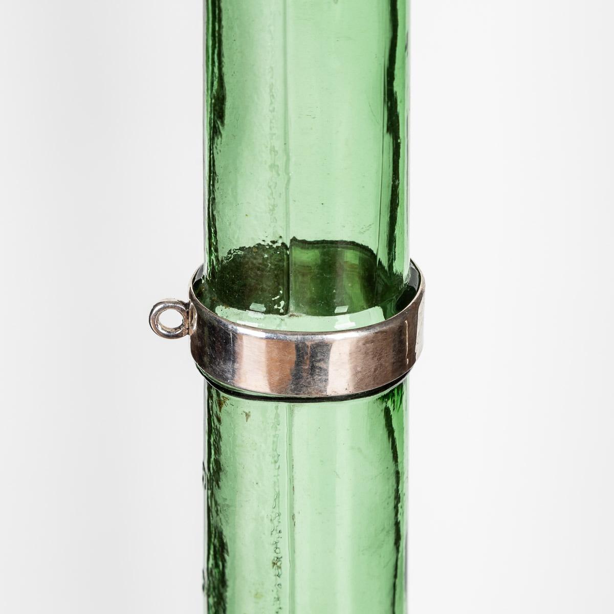 Carafe Riffle française du 20ème siècle en argent massif et verre soufflé, vers 1920 en vente 4