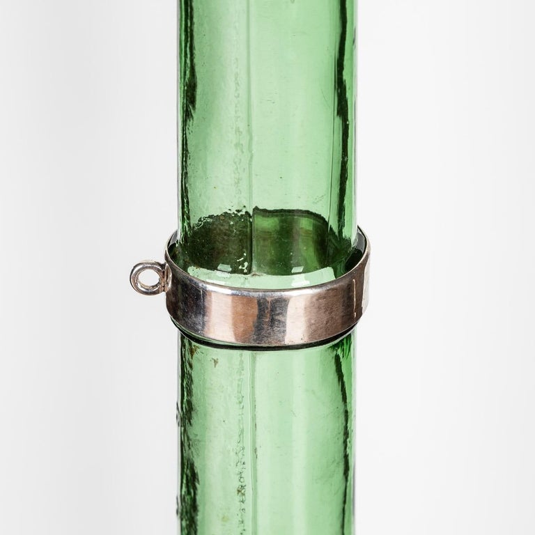 20th Century French Solid Silver and Blown Glass Riffle Decanter, c ...