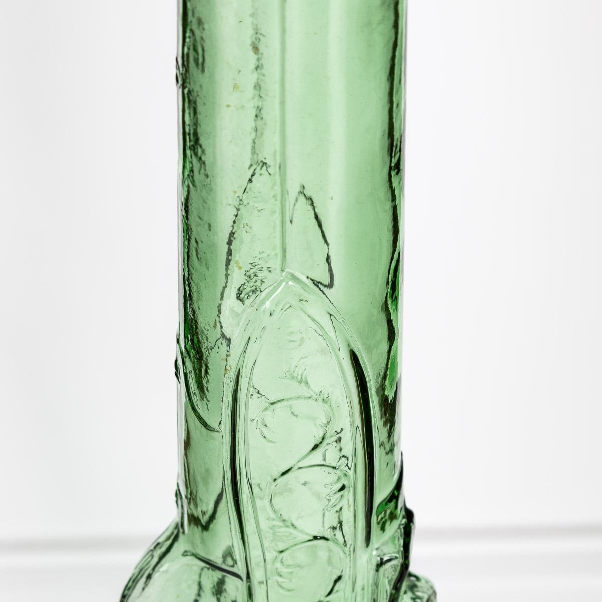 Carafe Riffle française du 20ème siècle en argent massif et verre soufflé, vers 1920 en vente 5