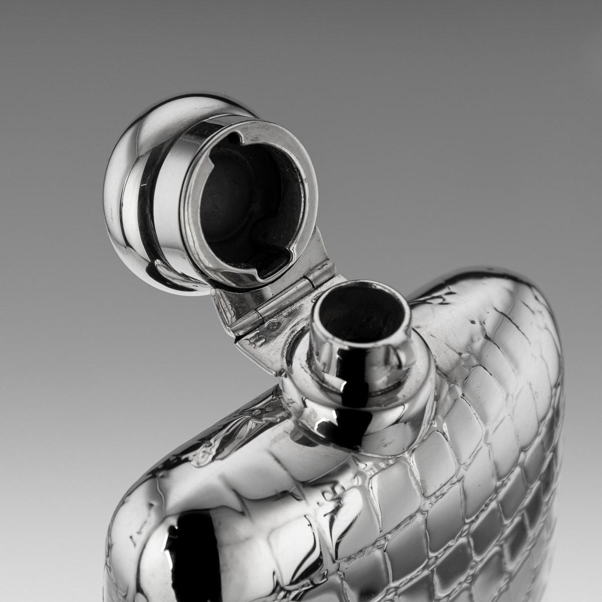 20th Century French Solid Silver Christofle Hip Flask For Sale 2