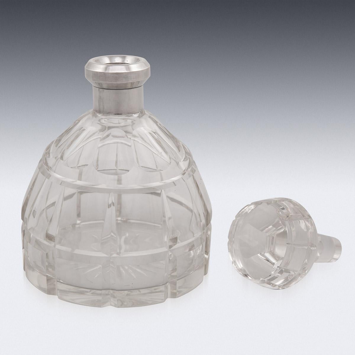 20th Century French Solid Silver & Cut Glass Grenade Shaped Drinking Set, c.1960 1
