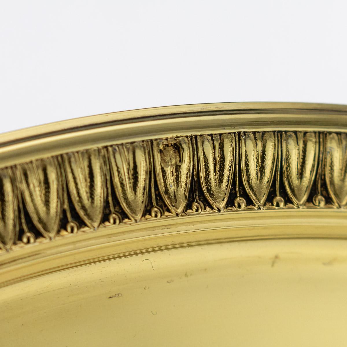 20ième siècle 12 assiettes à dîner en argent massif doré du 20e siècle, Puiforcat, vers 1910