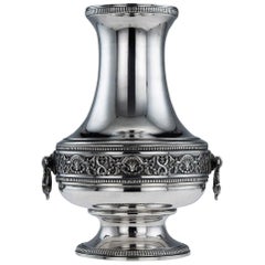 20th Century French Solid Silver Large Decorative Vase, Paris