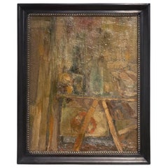 Nature morte à l'huile du 20e siècle avec bouteilles de vin par Daniel Clesse