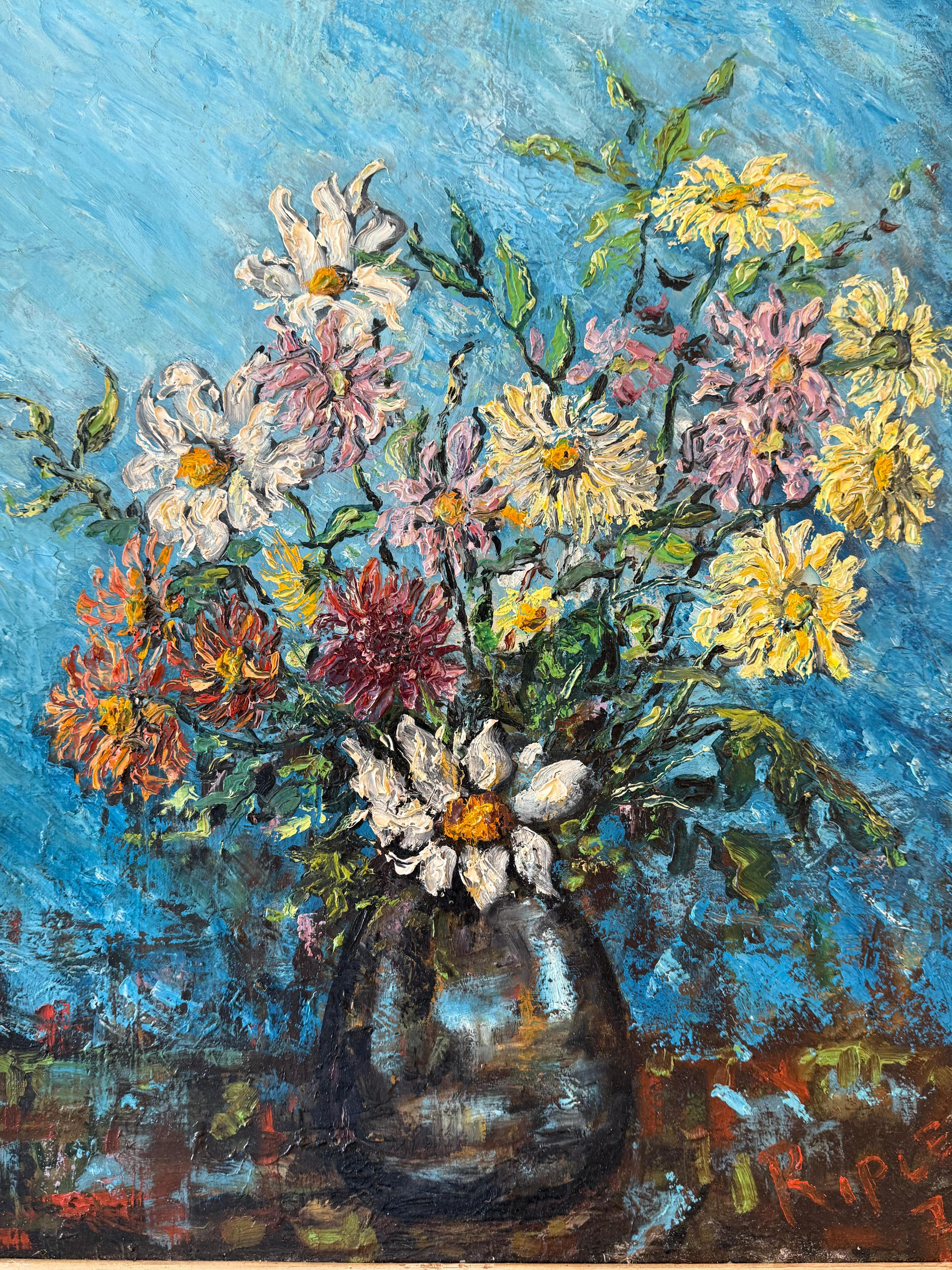 Peint Nature morte française du 20e siècle avec fleurs en vente