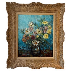 Nature morte française du 20e siècle avec fleurs