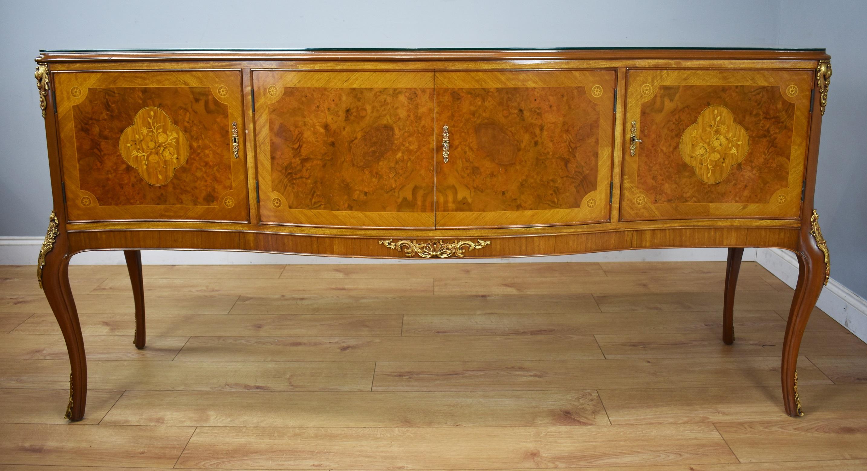 English 20th Century French Style Burr Walnut Dining Suite by H&L Epstein
