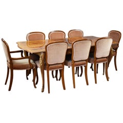 20th Century French Style Burr Walnut Dining Suite by H&L Epstein
