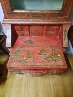 Late 18th-Early 19th C. French Style Chinoiserie 2-piece Secretary/Cabinet