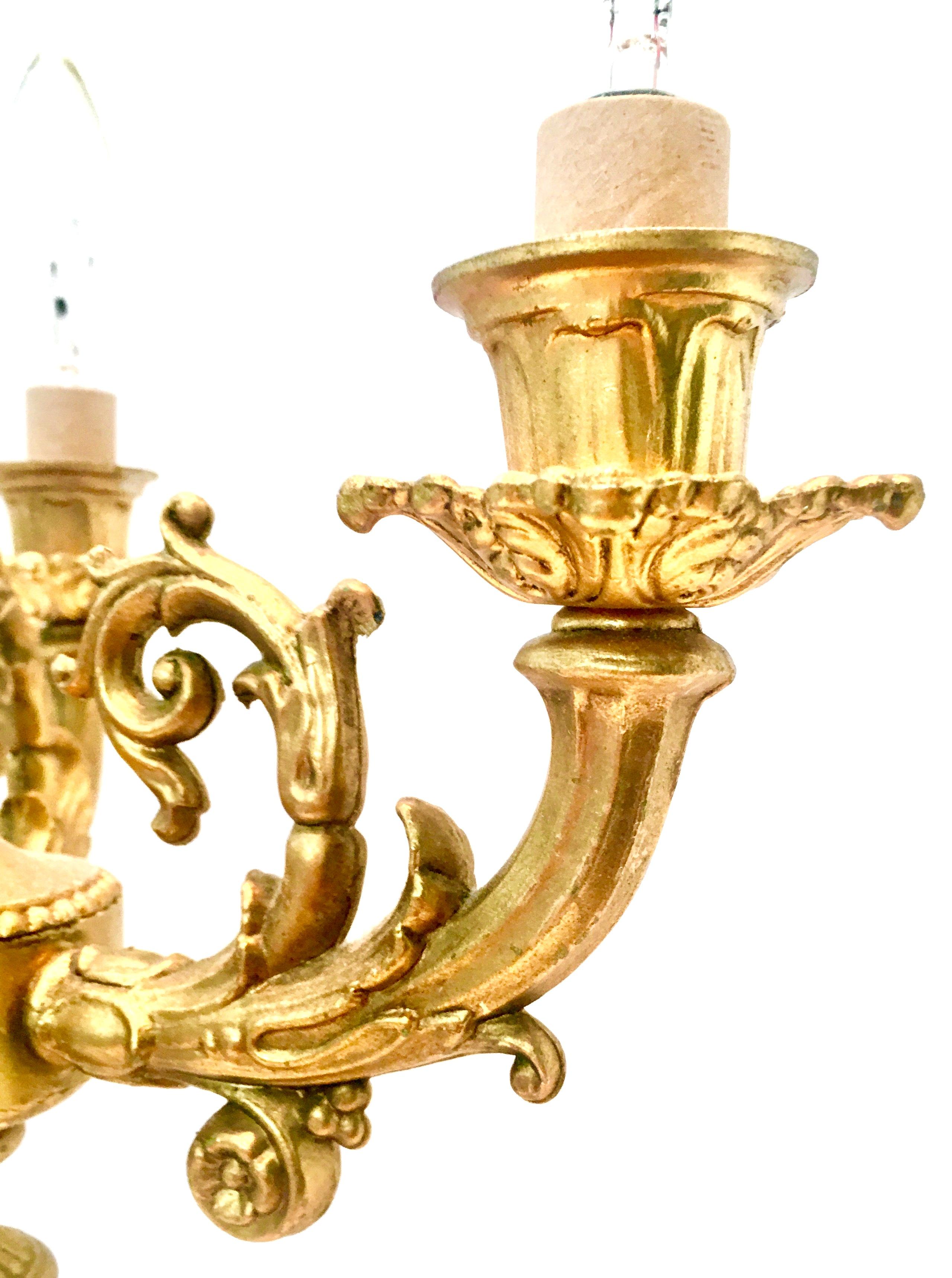 20th Century French Style Pair of Cut Crystal and Gilt Bronze Candelabra Lamps For Sale 8