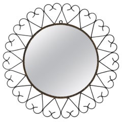 20th Century French Sunburst Metal Mirror
