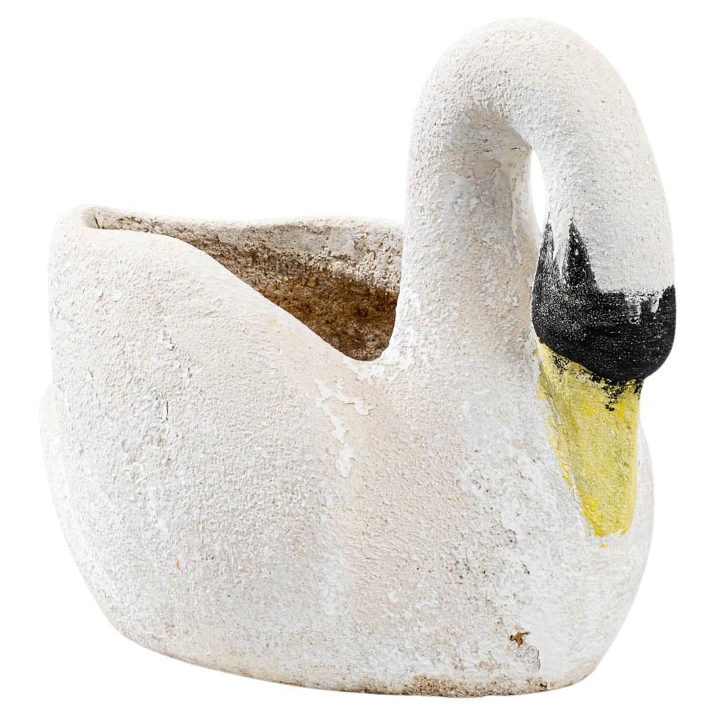 20th Century French Swan Concrete Planter For Sale