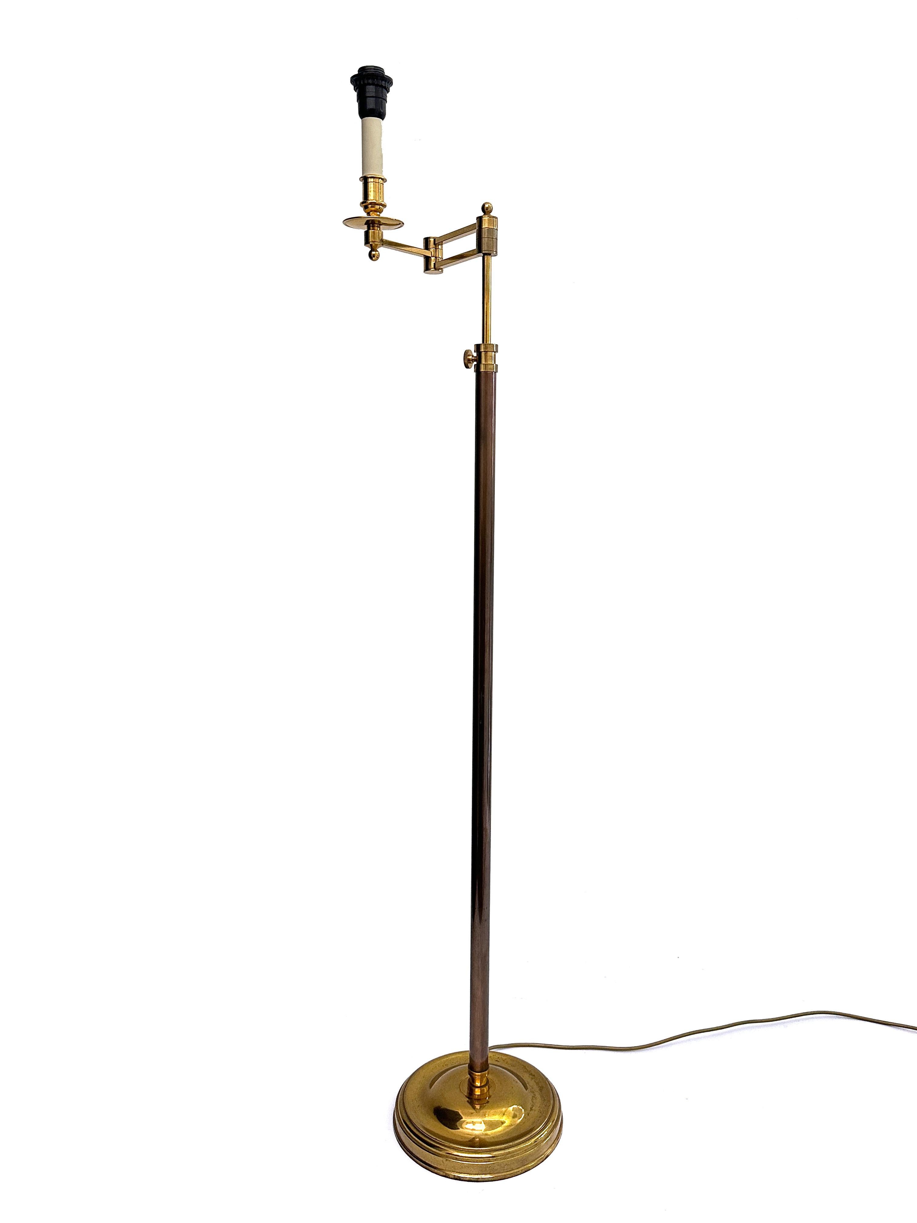 20th Century French Swing Arm Adjustable Height Floor Lamp 2
