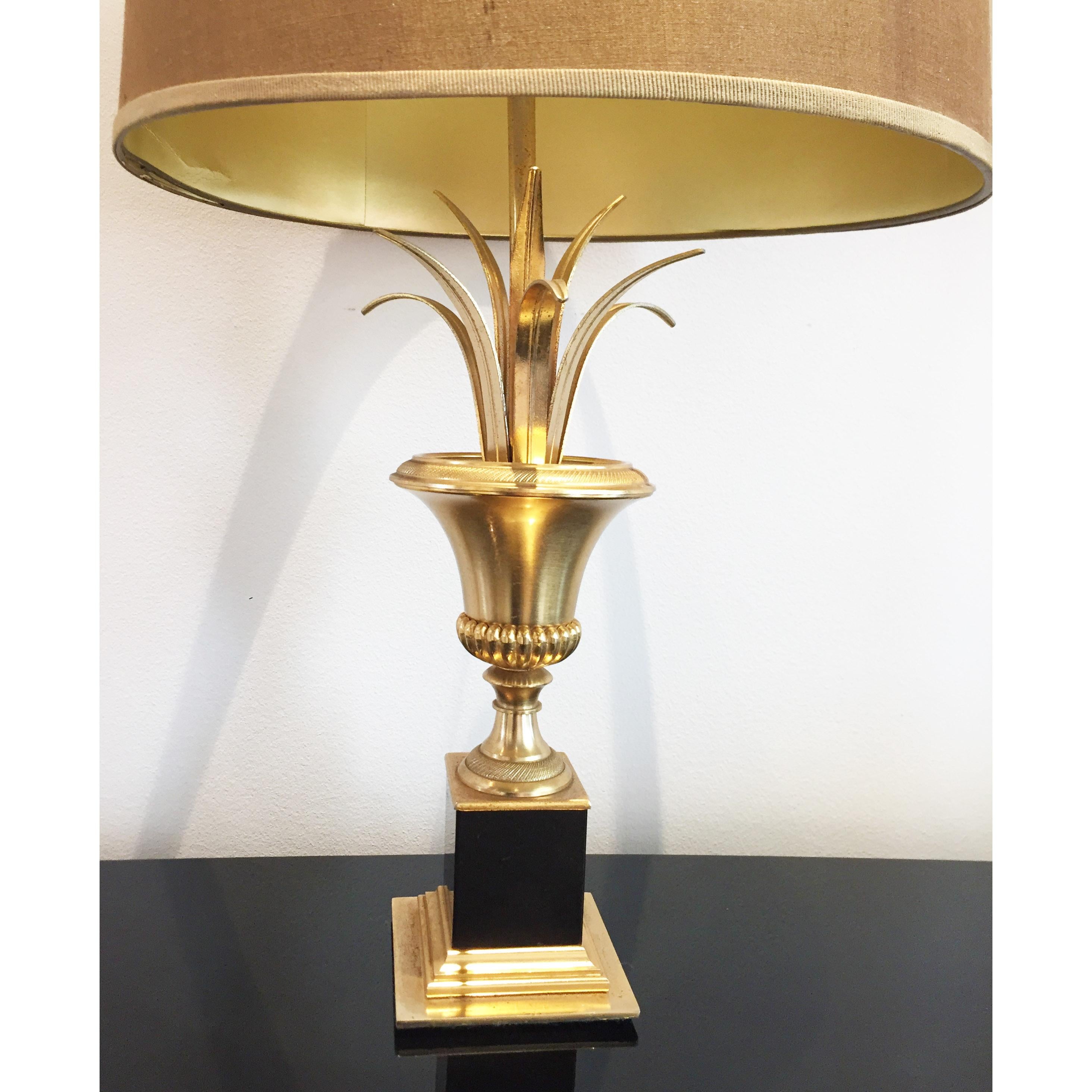 French vintage gilt table lamp in the style of 