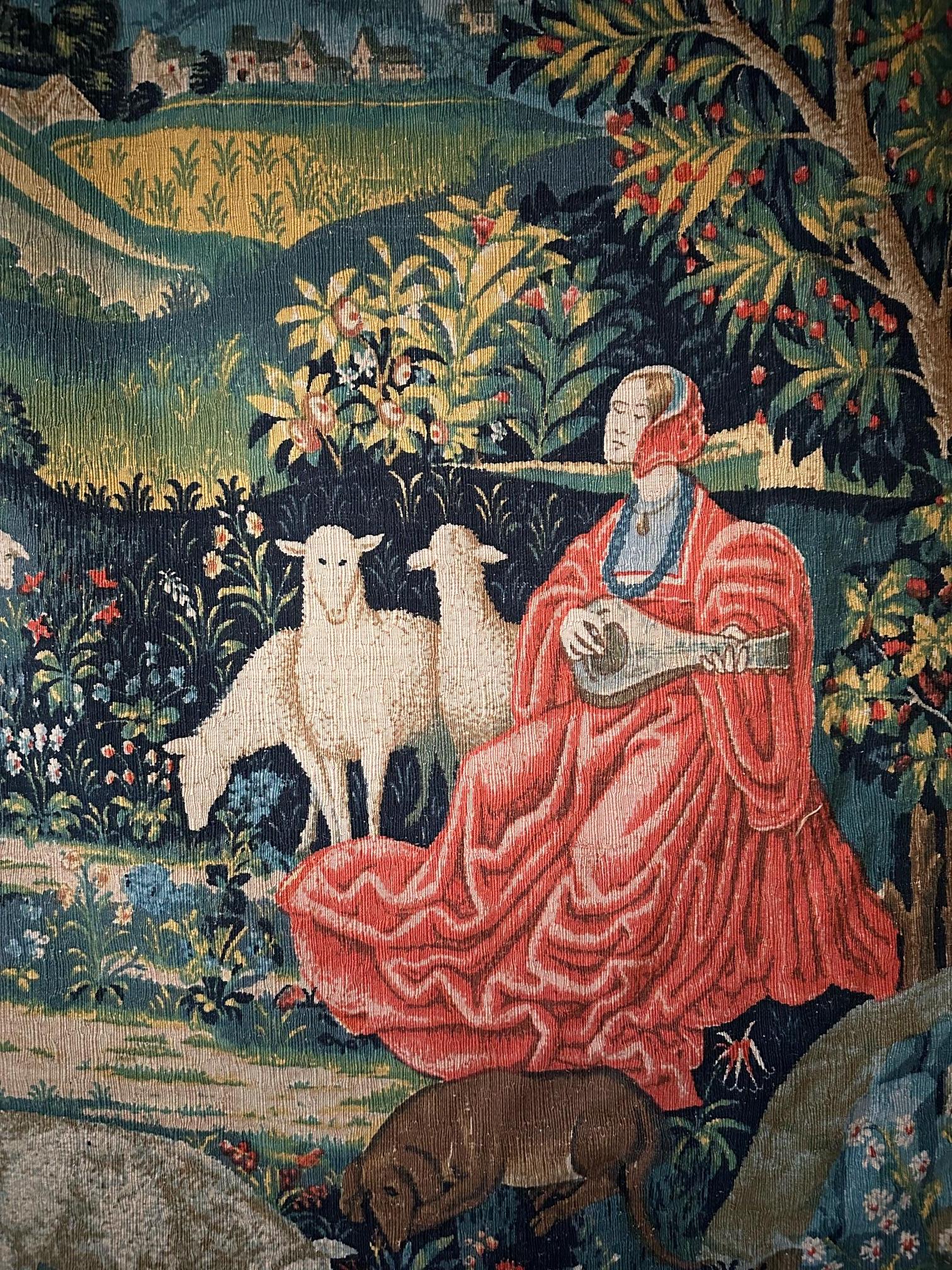 20th century French Tapestry in the Style of Aubusson, 1950s For Sale 2