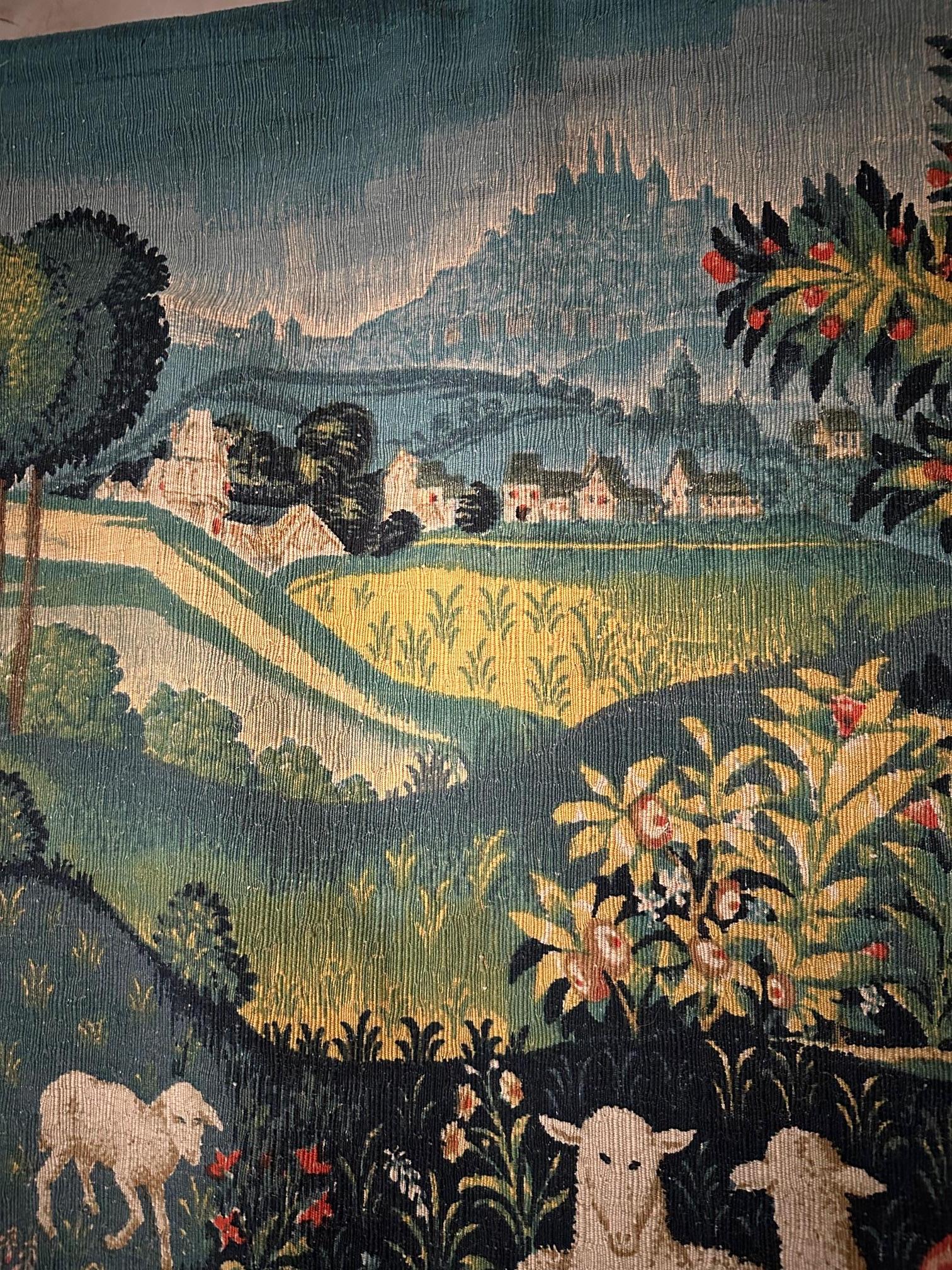 20th century French Tapestry in the Style of Aubusson, 1950s For Sale 3