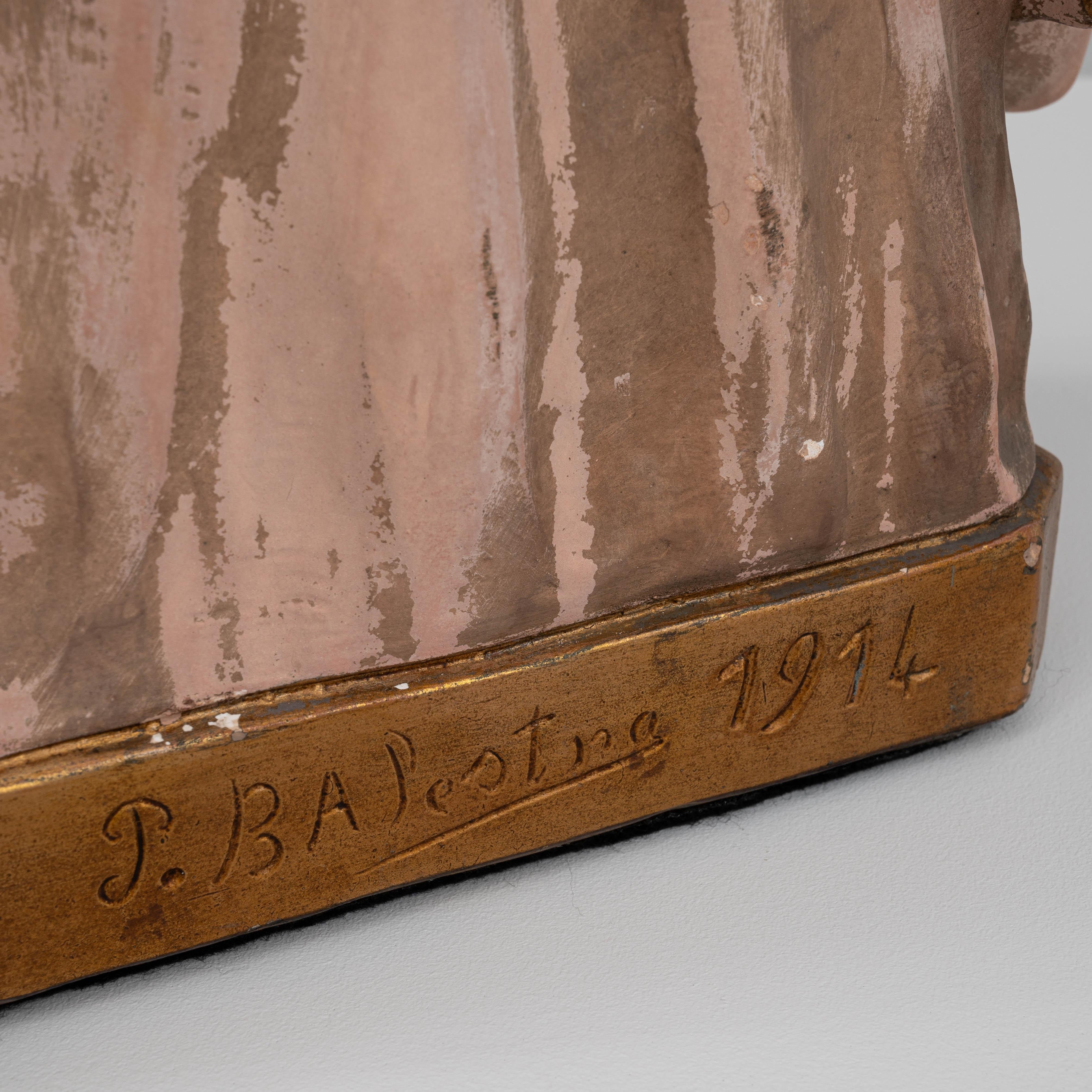 Busto in terracotta francese del XX secolo in vendita 5