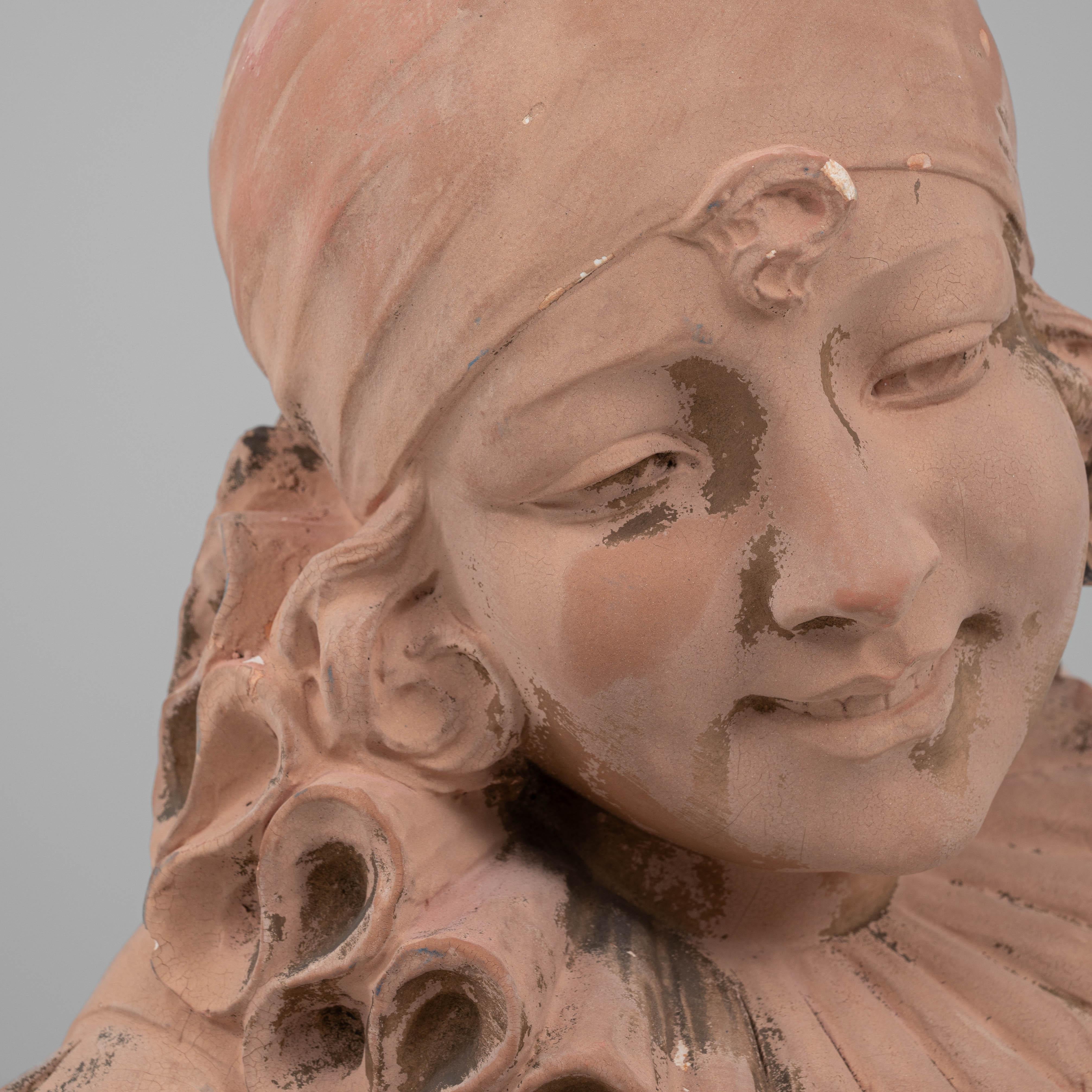 Busto in terracotta francese del XX secolo in vendita 3