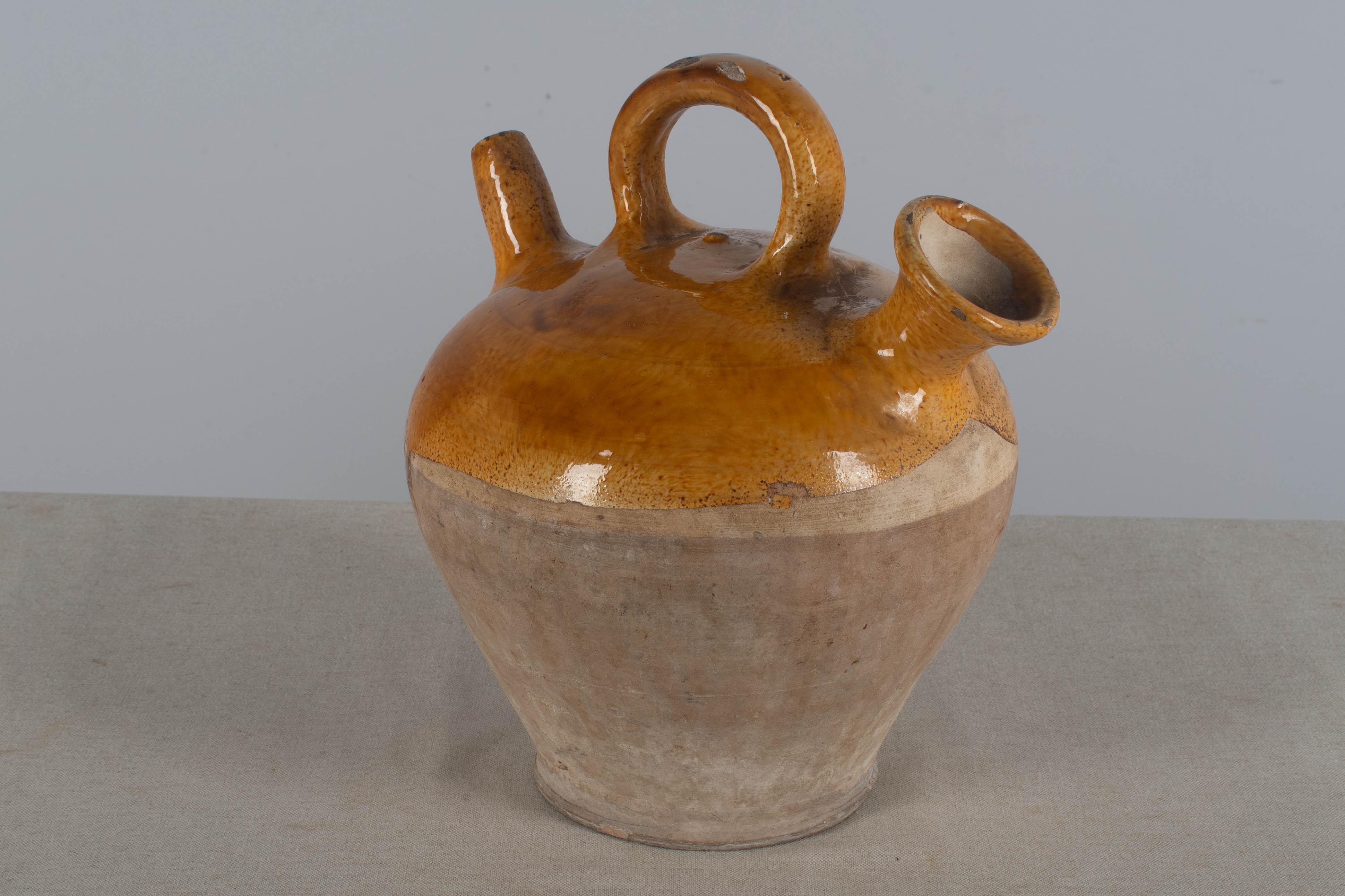 Hand-Carved 20th  century French Terracotta Vinaigrier, or Vinegar Pot 12