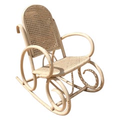 Retro 20th Century French Thonet Style Child Rocking Chair, 1960s