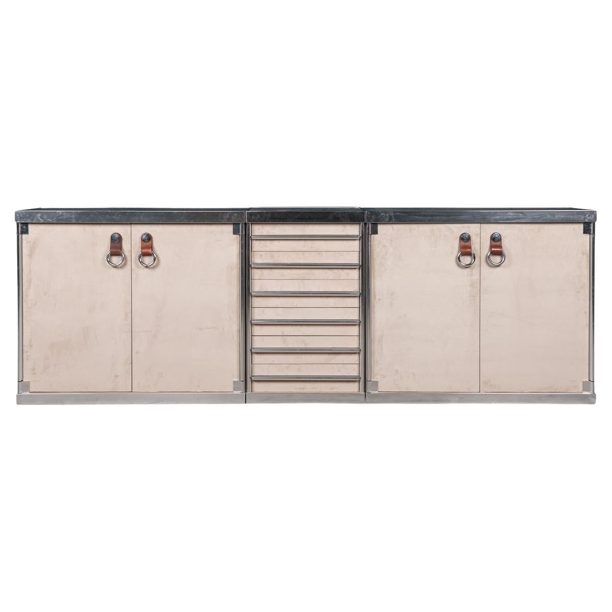 20th Century French Three Piece Sideboard By Guido Faleschini For Hermes, c.1970