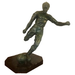 20th Century French Tin and Lead Football Soccer Sculpture