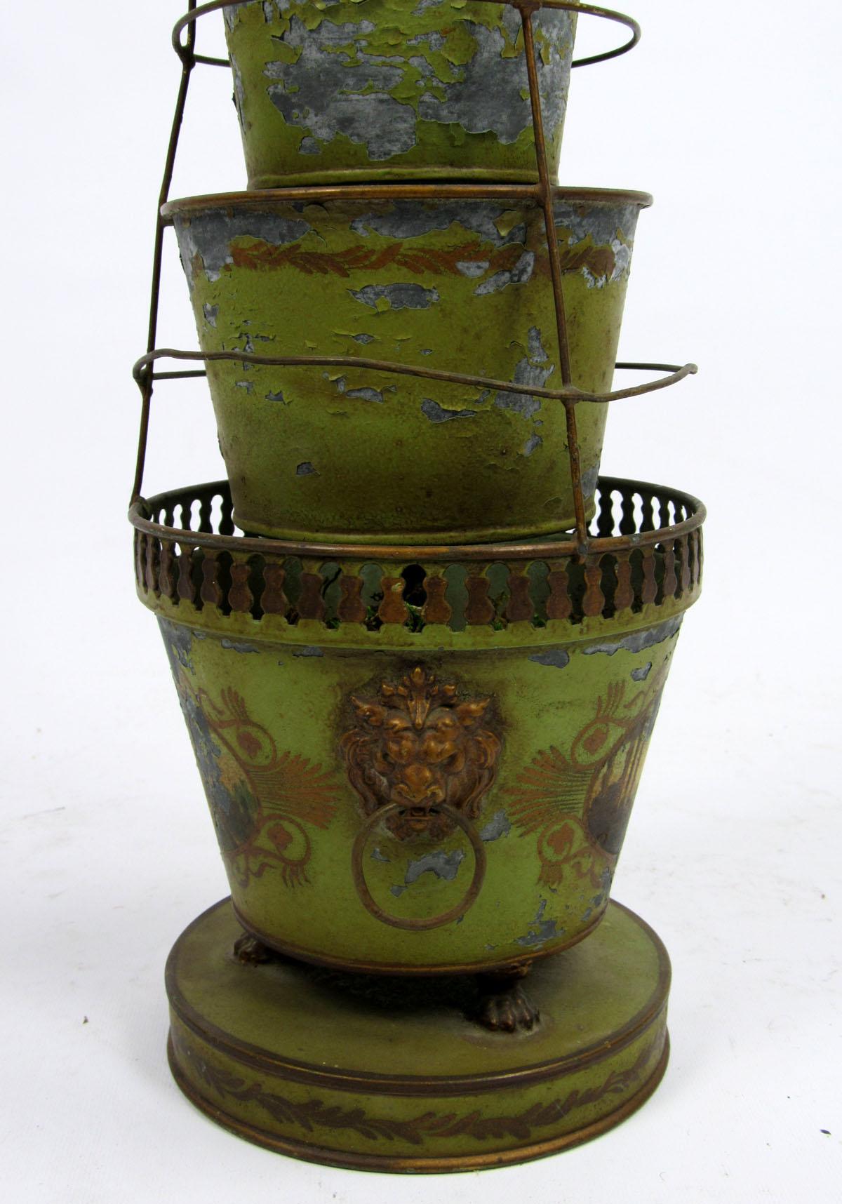 20th Century French Tôle-Peinte Six-Tier Cachepot 8