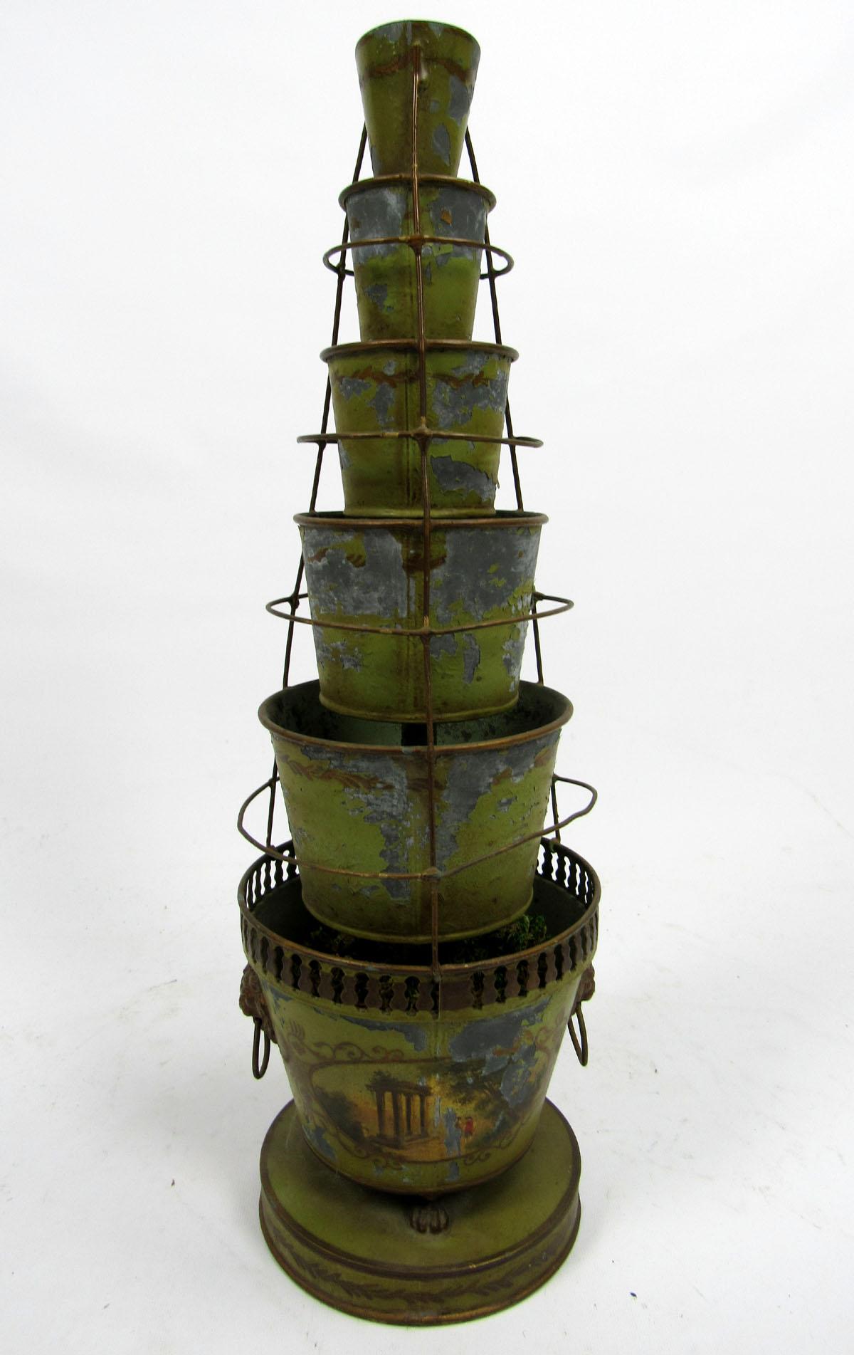 20th Century French Tôle-Peinte Six-Tier Cachepot 11