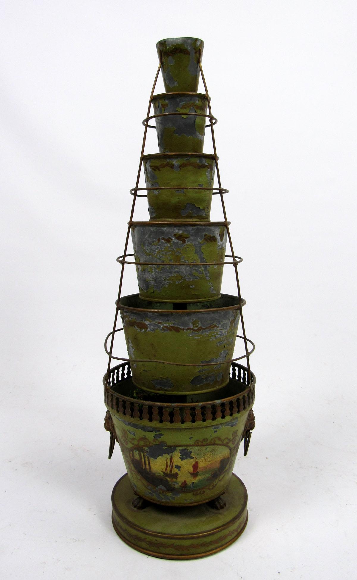 20th Century French Tôle-Peinte Six-Tier Cachepot 3