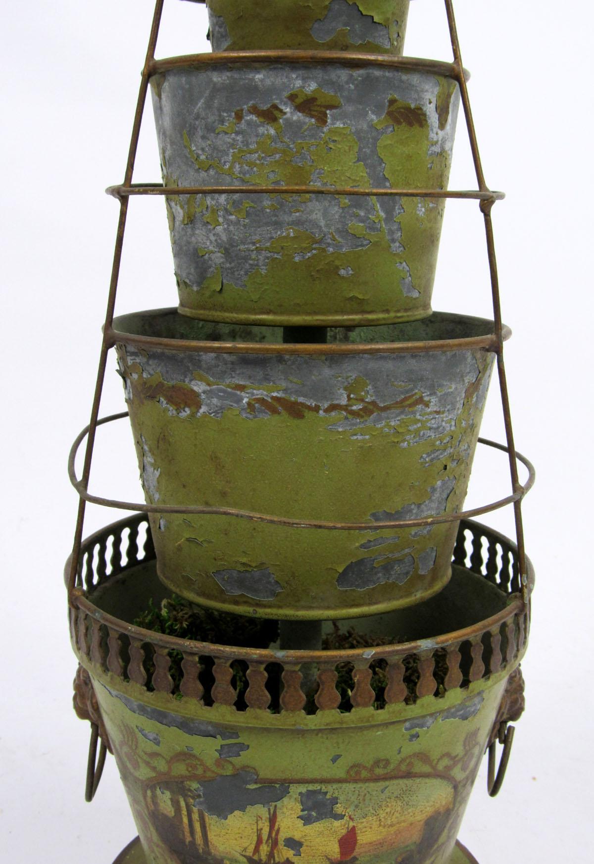 20th Century French Tôle-Peinte Six-Tier Cachepot 5