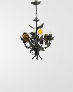 20th Century French Tole Wildflower Chandelier