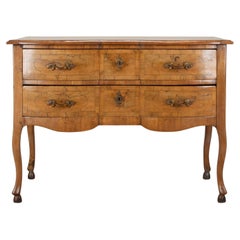 20th Century French Two Drawer Walnut Commode
