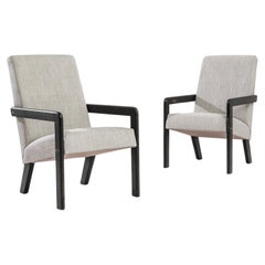 20th Century French Upholstered Armchairs, a Pair