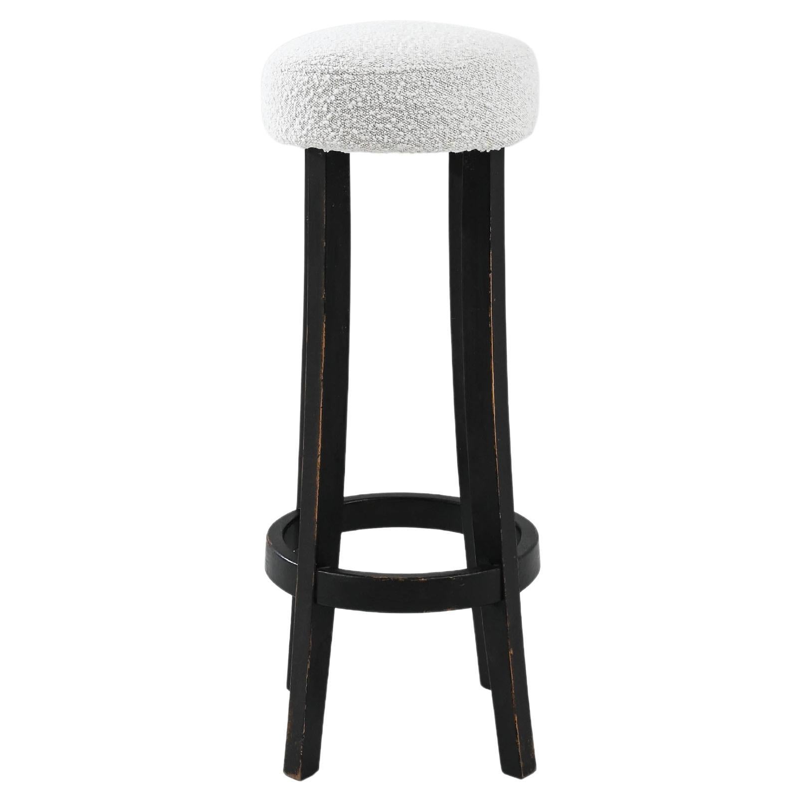 20th Century French Upholstered Bar Stool For Sale