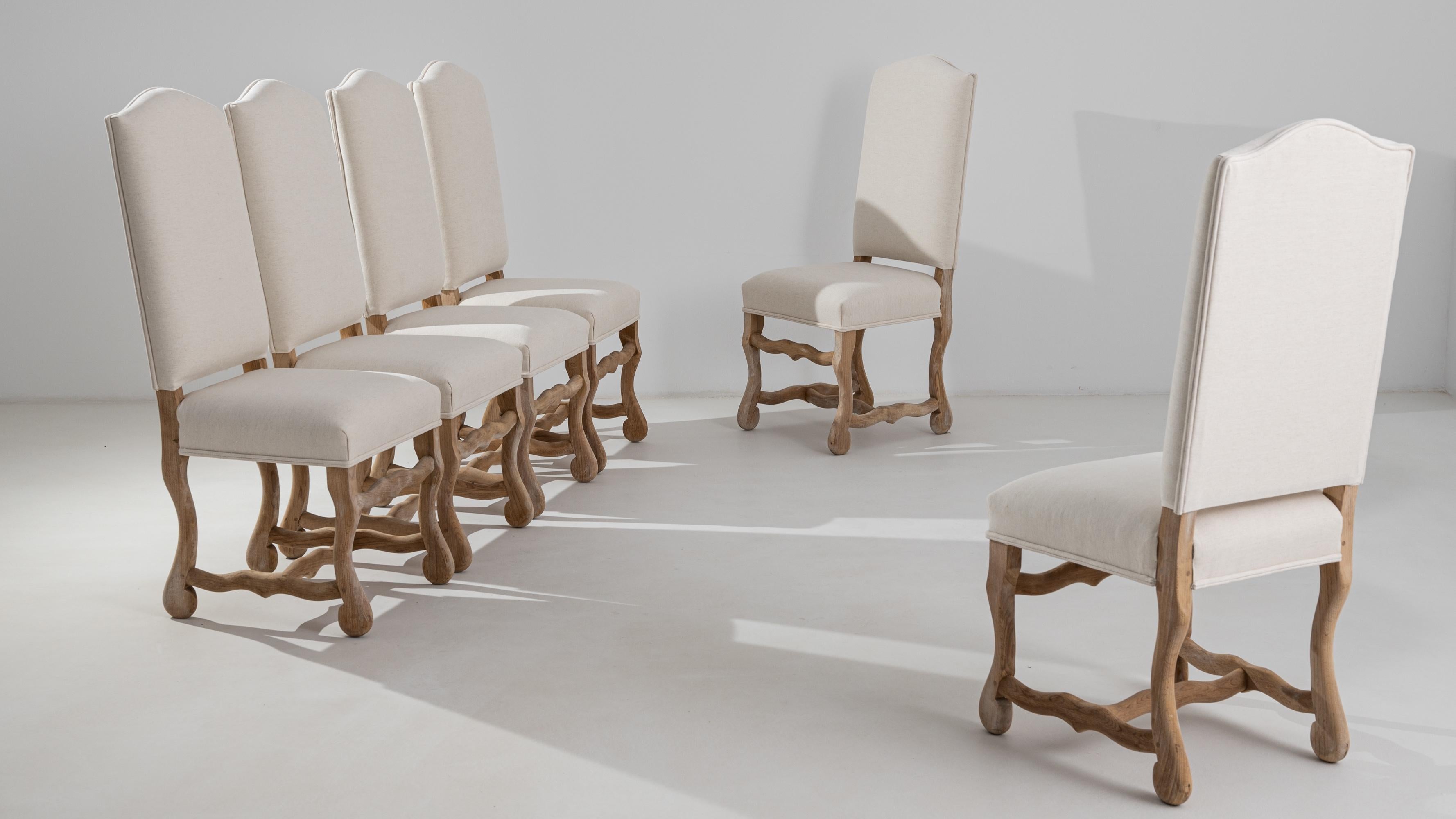 20th Century French Upholstered Dining Chairs, Set of Six at 1stDibs