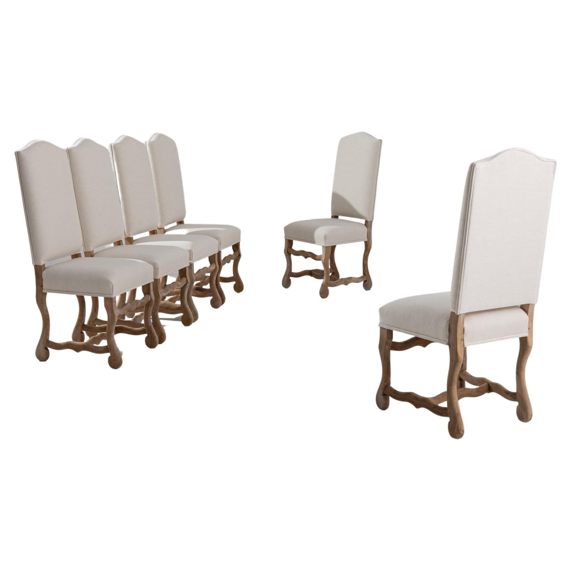 20th Century French Upholstered Dining Chairs, Set of Six at 1stDibs