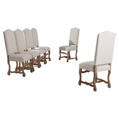 20th Century French Upholstered Dining Chairs, Set of Six