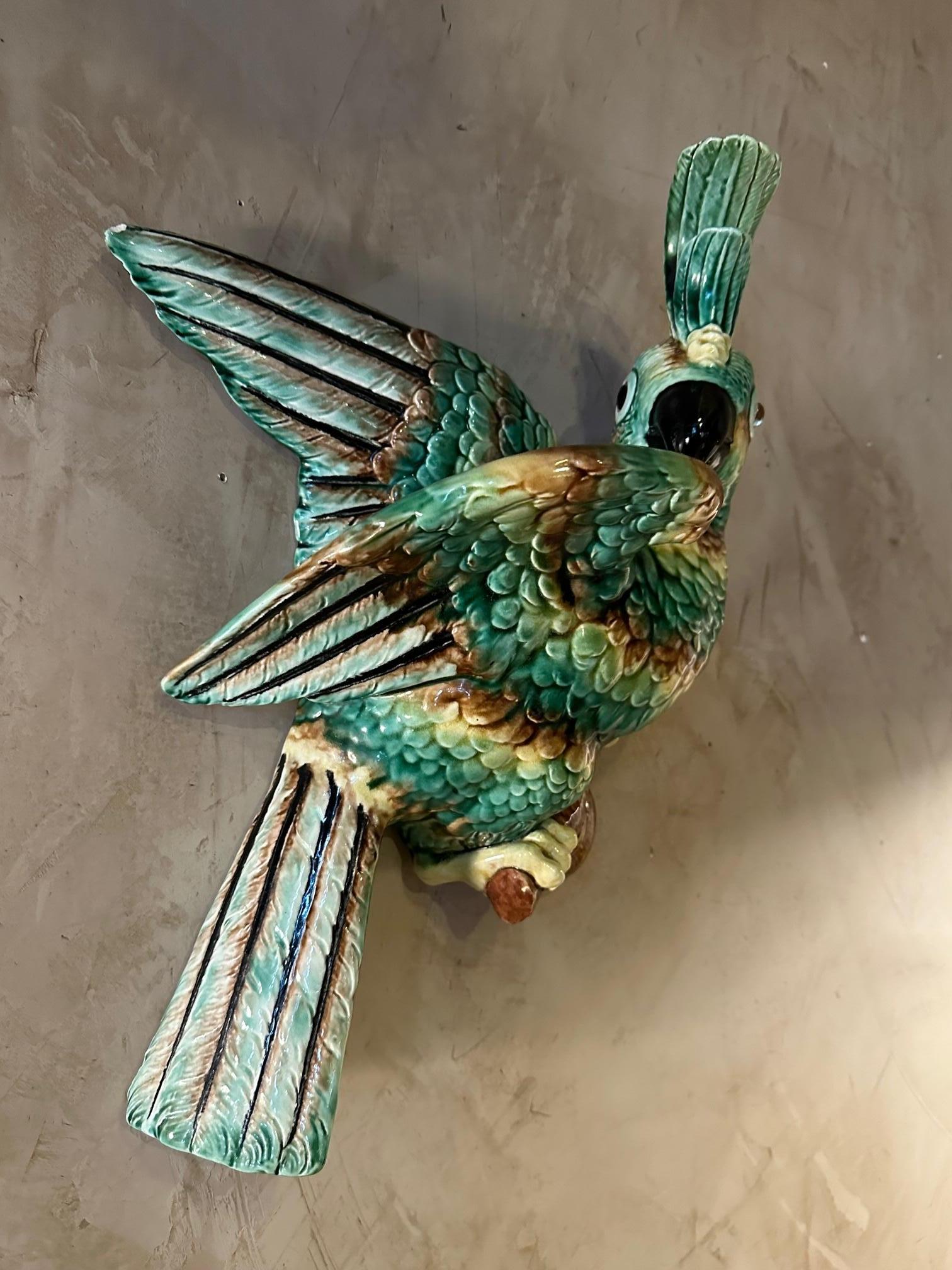 Mid-20th Century 20th century French Vallauris Ceramic Parrot, 1950s