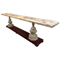 20th Century French Veined Marble Console