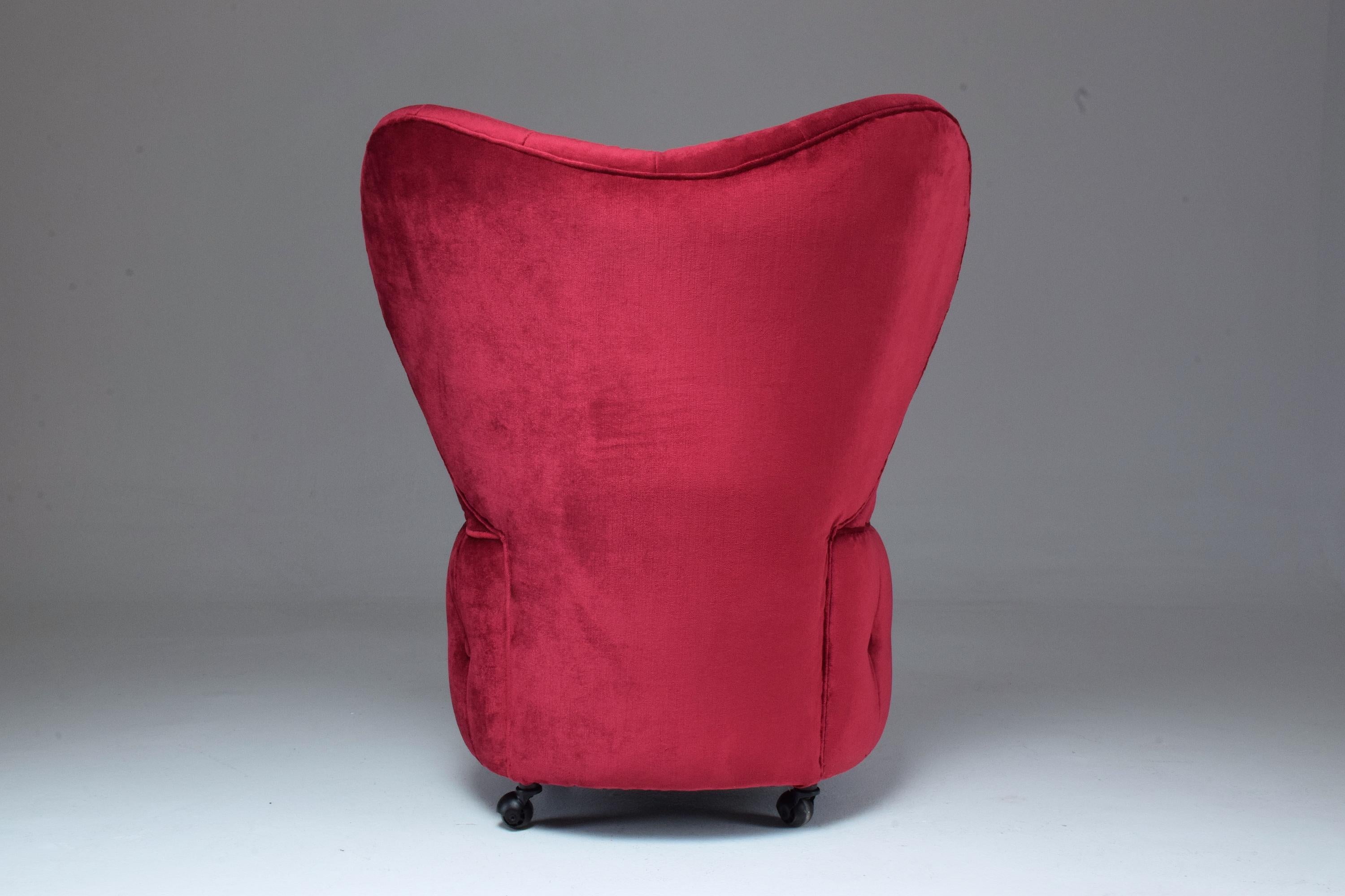 20th Century French Velvet Boudoir Chair, 1950s 7