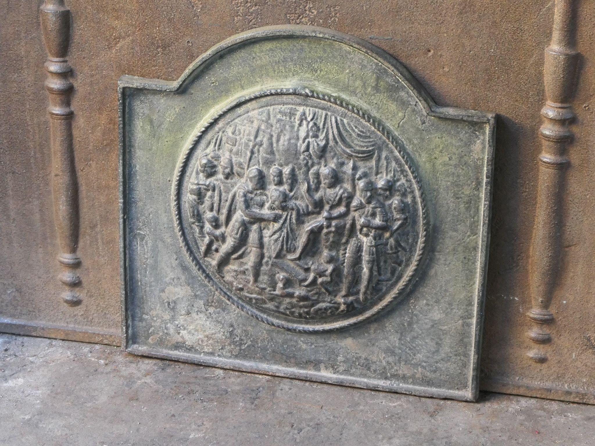 20th Century French Victorian Style 'Religious Theme' Fireback / Backsplash In Good Condition For Sale In Soest, NL