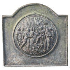 Plaque de cheminée / dosseret de style victorien français du 20e siècle à thème religieux