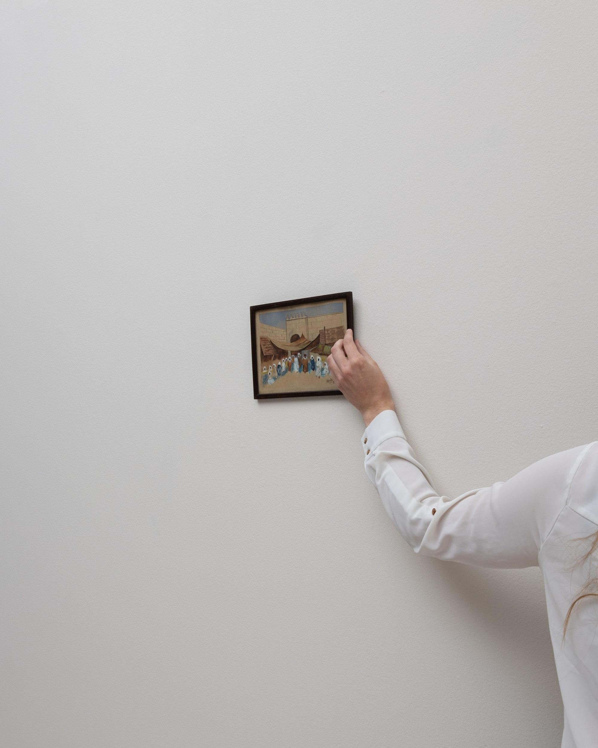 20ième siècle Tableau de village français du 20e siècle avec cadre en bois en vente