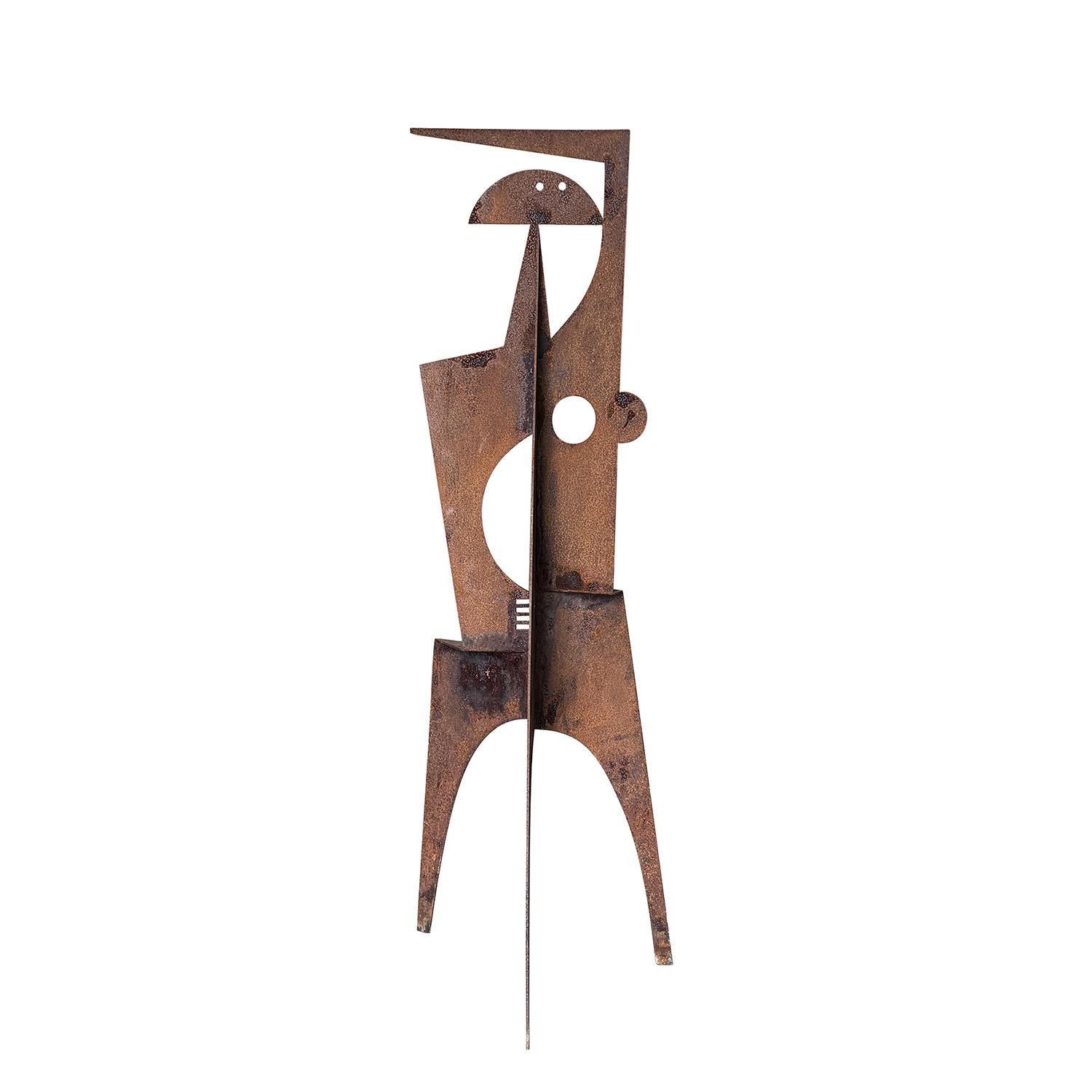 20th Century French Vintage Abstract Brutalist Raw Metal Sculpture In Good Condition For Sale In West Palm Beach, FL